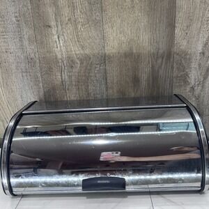 Brabantia William Sonoma Roll Top Bread Box, Brilliant Stainless 17.5"